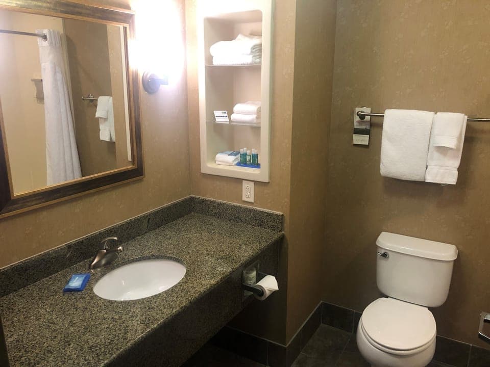 Free toiletries, hair dryer, towels, soap