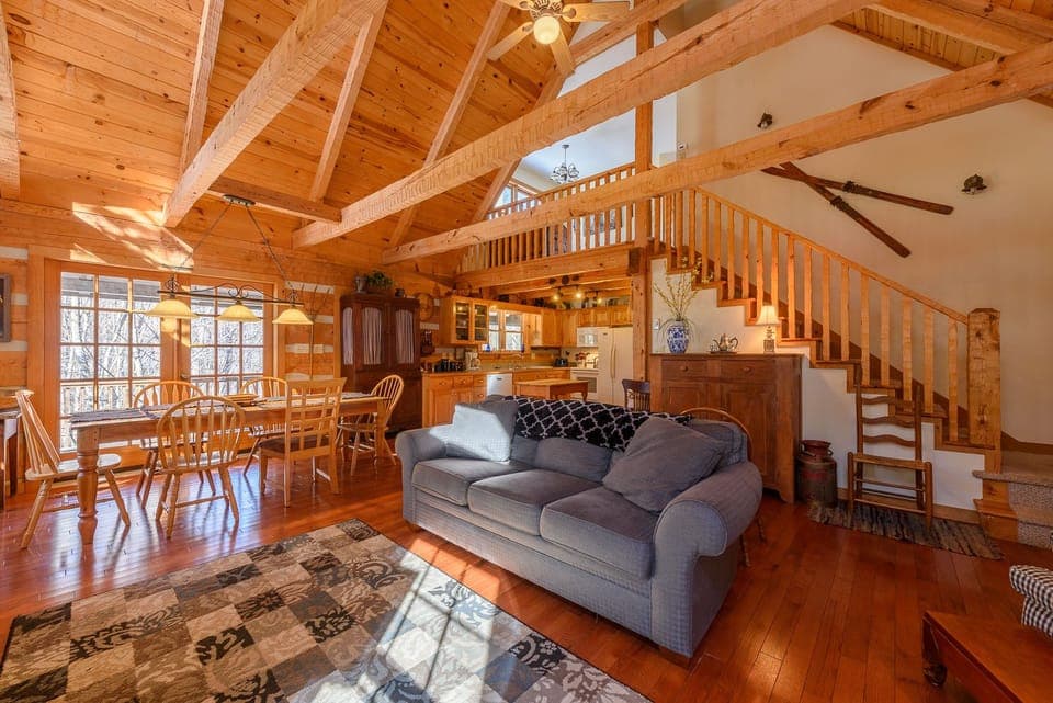 Martin's Nest Living Area with Loft Bedroom Above