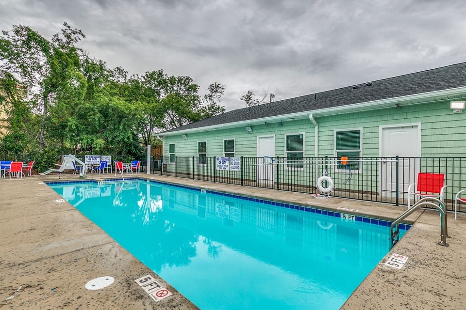 Shared Pool for 4 units. Each unit is 8 bedrooms, 8 bathrooms, sleeps 22.
