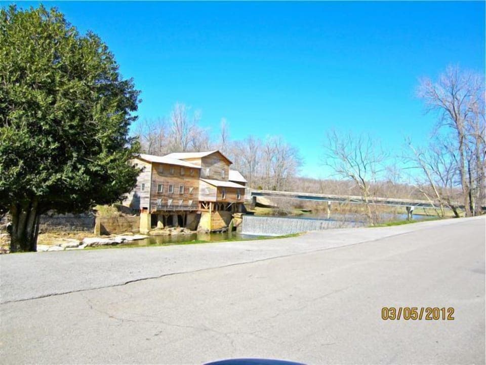 Grist mill and waterfall at Loretta Lynns ranch. Tours of the 3000 acre ranch d