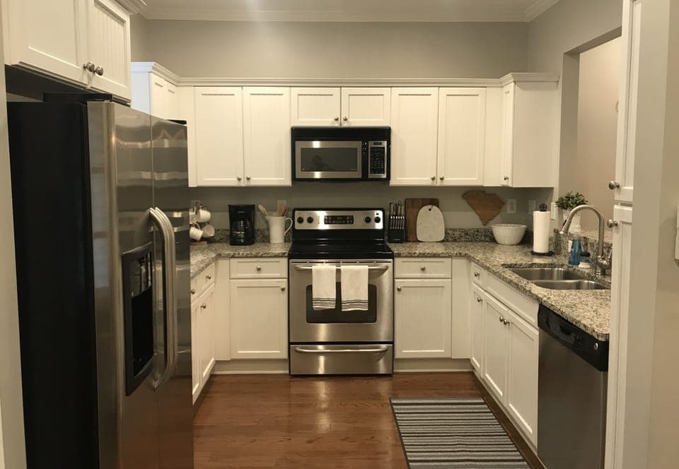 Everything you need to prepare a feast is stocked in this kitchen.