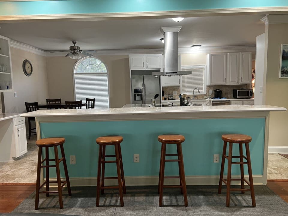 Bar top with bar stools 