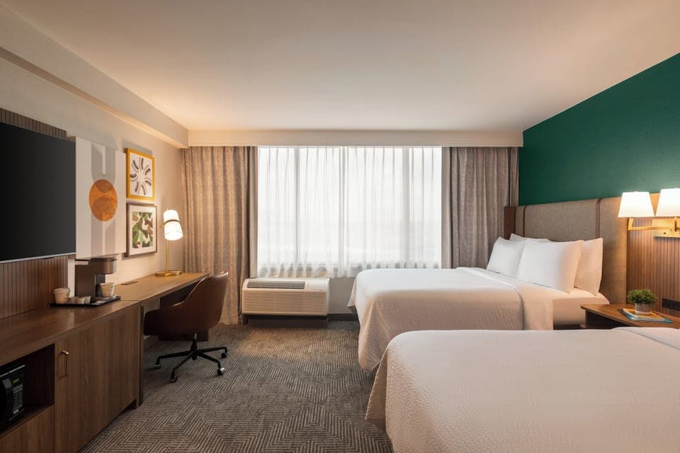 In-room safe, desk, laptop workspace, iron/ironing board
