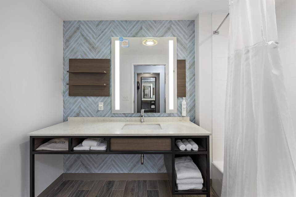 Room, 2 Queen Beds | Bathroom | Designer toiletries, hair dryer, towels, soap