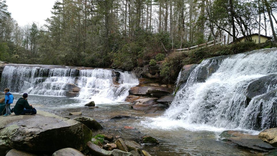 The Living Waters is 2 miles from Maggie's farm. There are 5 waterfalls there.