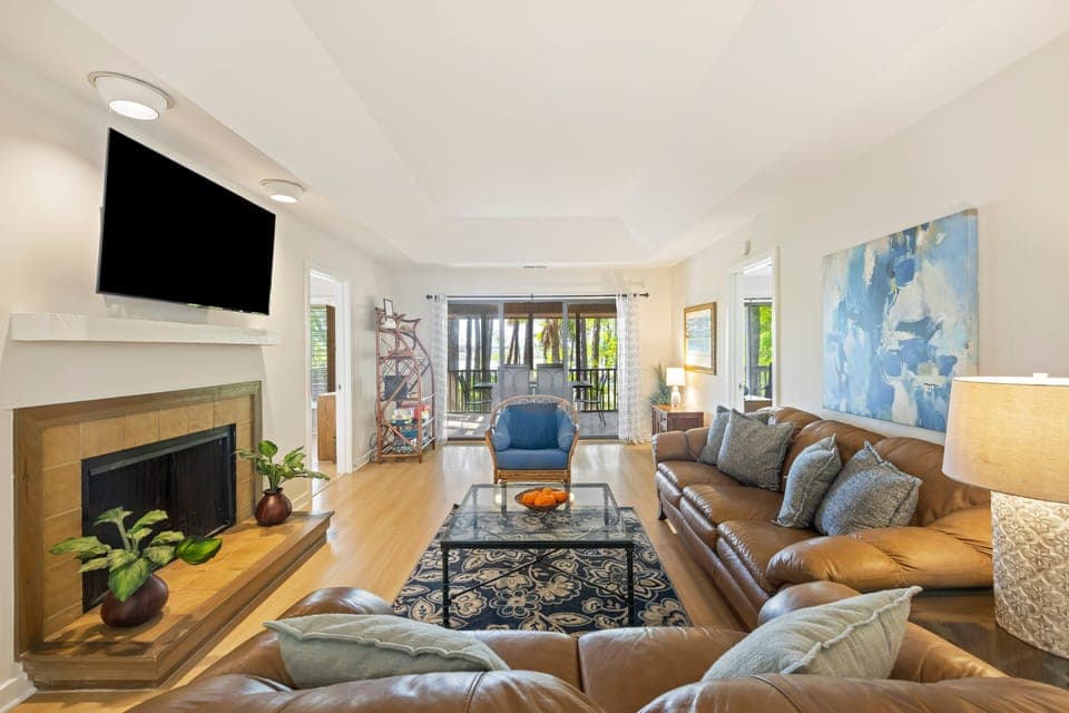 Living room with great marsh views