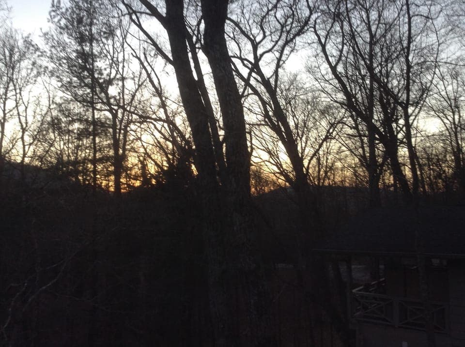 Long range fall sunset over Brushy Face