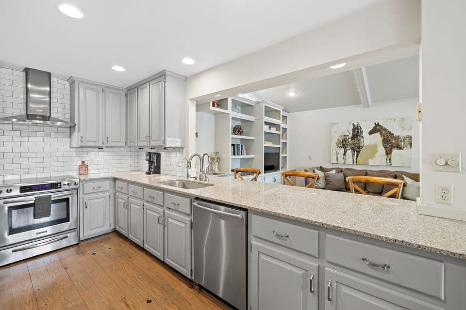 Open kitchen.