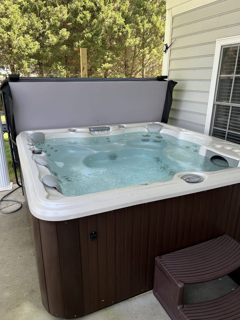Spa added for relaxation after a tough day on the lake ha! 