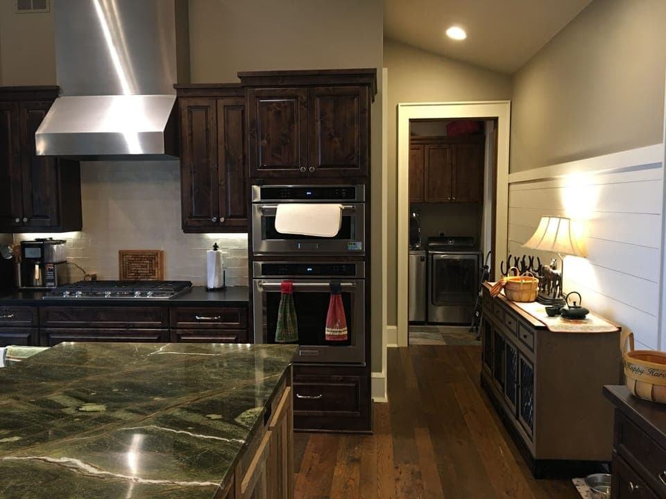 Main home, hall to half bath and laundry room