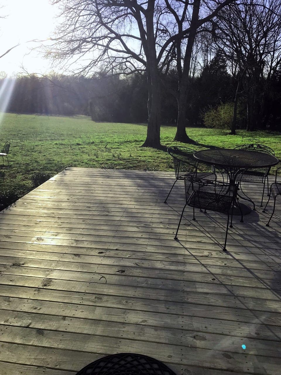 Enjoy time on our new deck with gas grill.