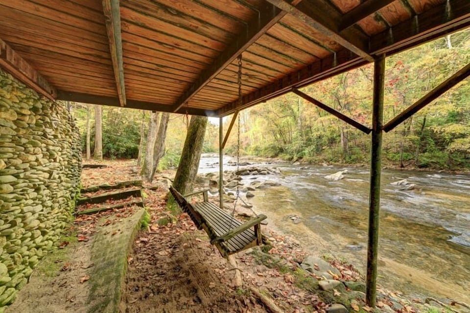 Swing next to river