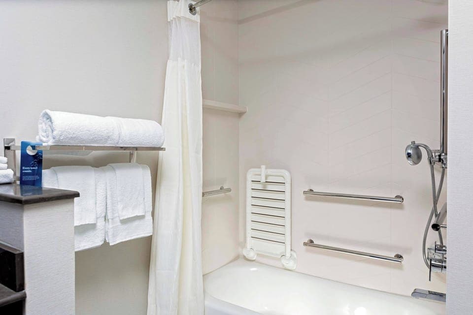 Free toiletries, hair dryer, towels