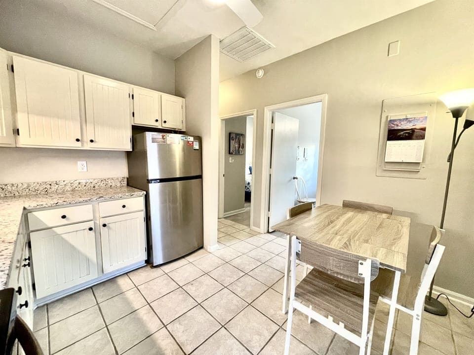 Bedrooms are in close proximity off th3e kitchen area