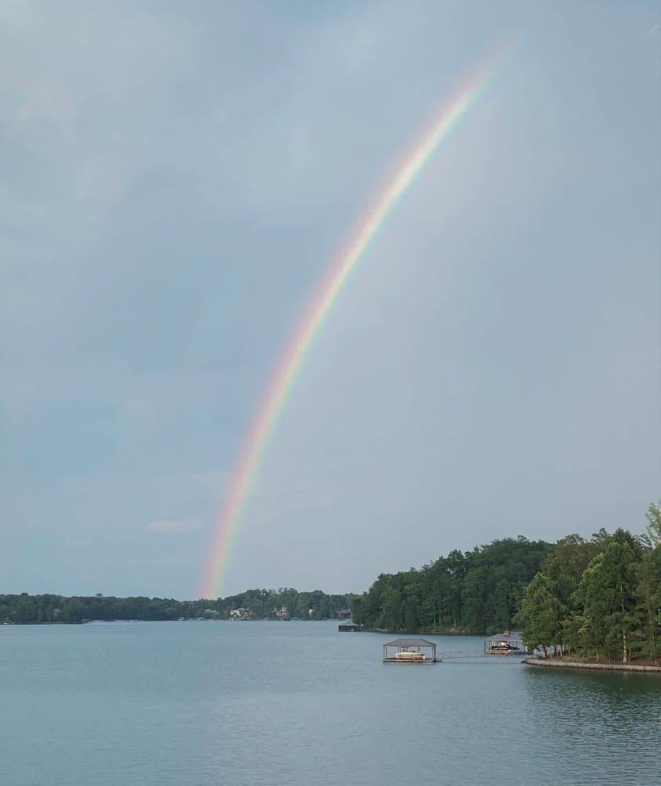 Our view at dinner one evening. We do live at the end of the rainbow!