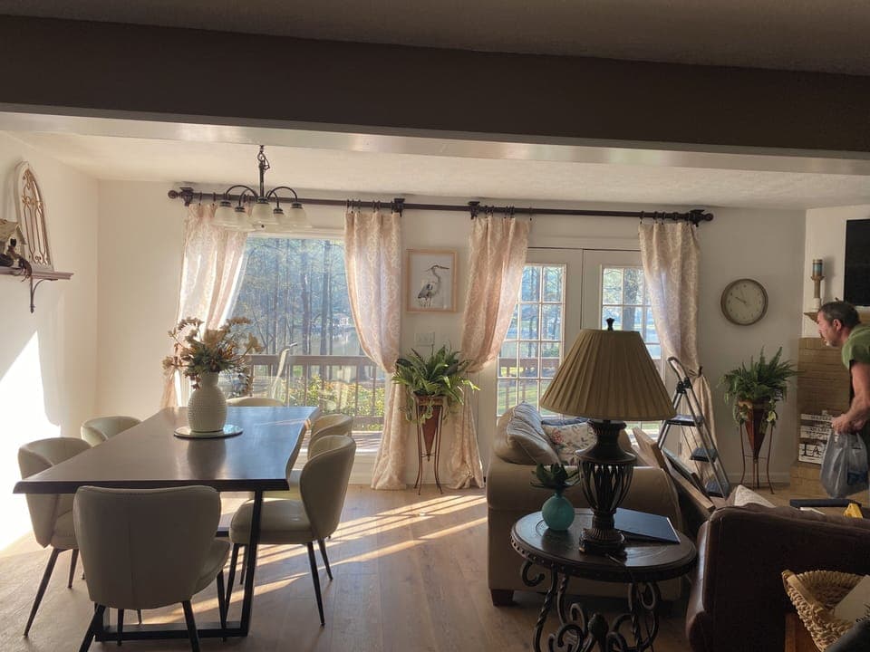 Dining area with lake view