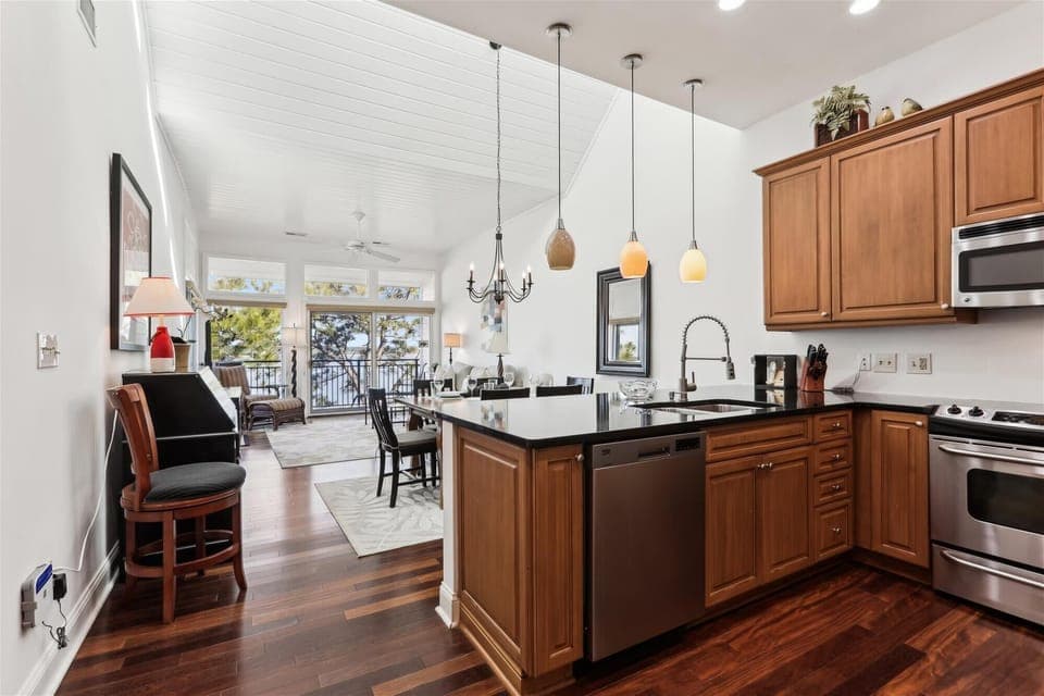 Kitchen with Ocean Views at 1900 Beachside Tennis