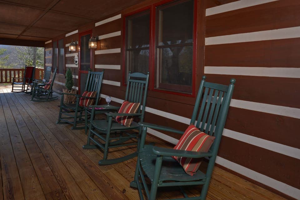Relax and enjoy the views from one of the six rocking chairs on the front porch