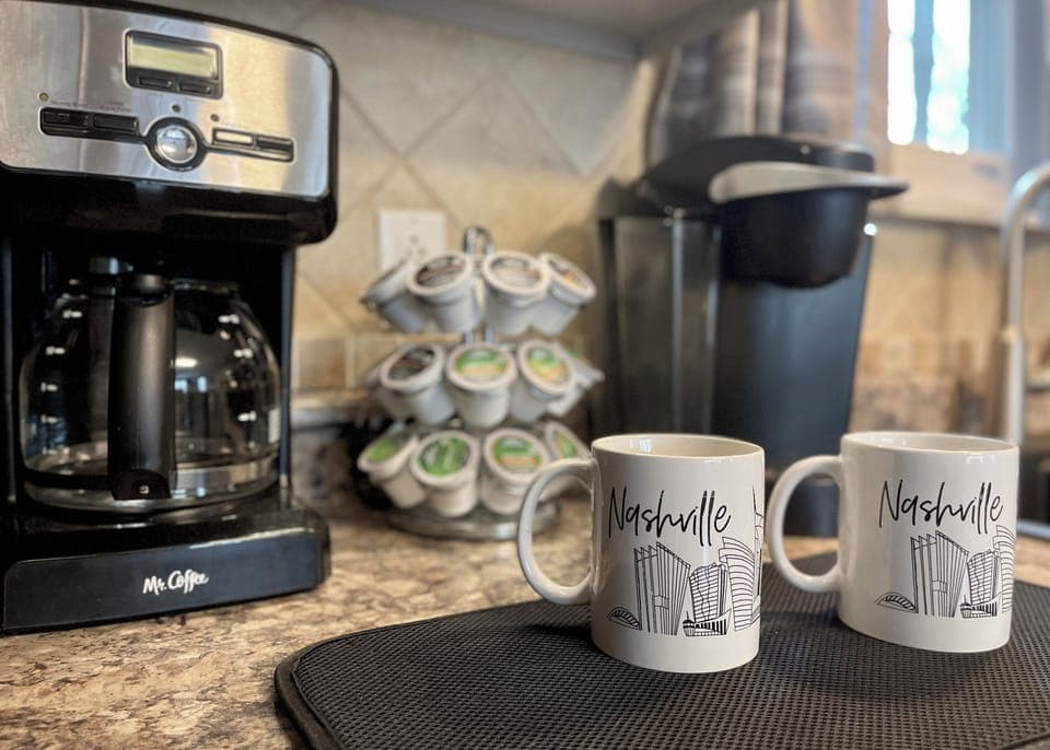 Start your mornings at the coffee station stocked with plenty of K-cups.