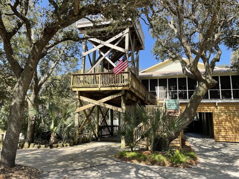Plenty of deck space plus a 2nd story for a glimpse of the water.