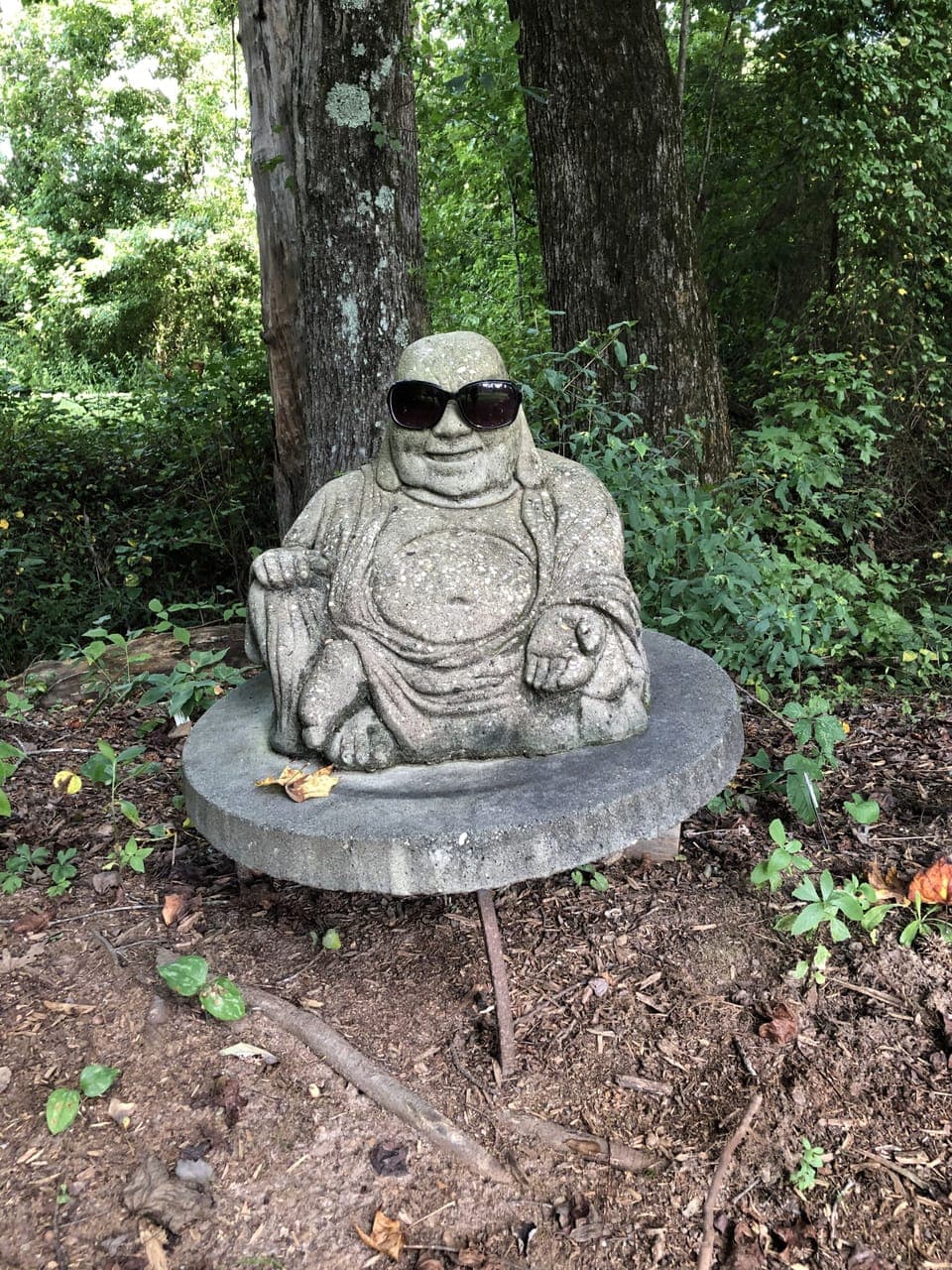 Buddha guards the bridge across from the Loft.