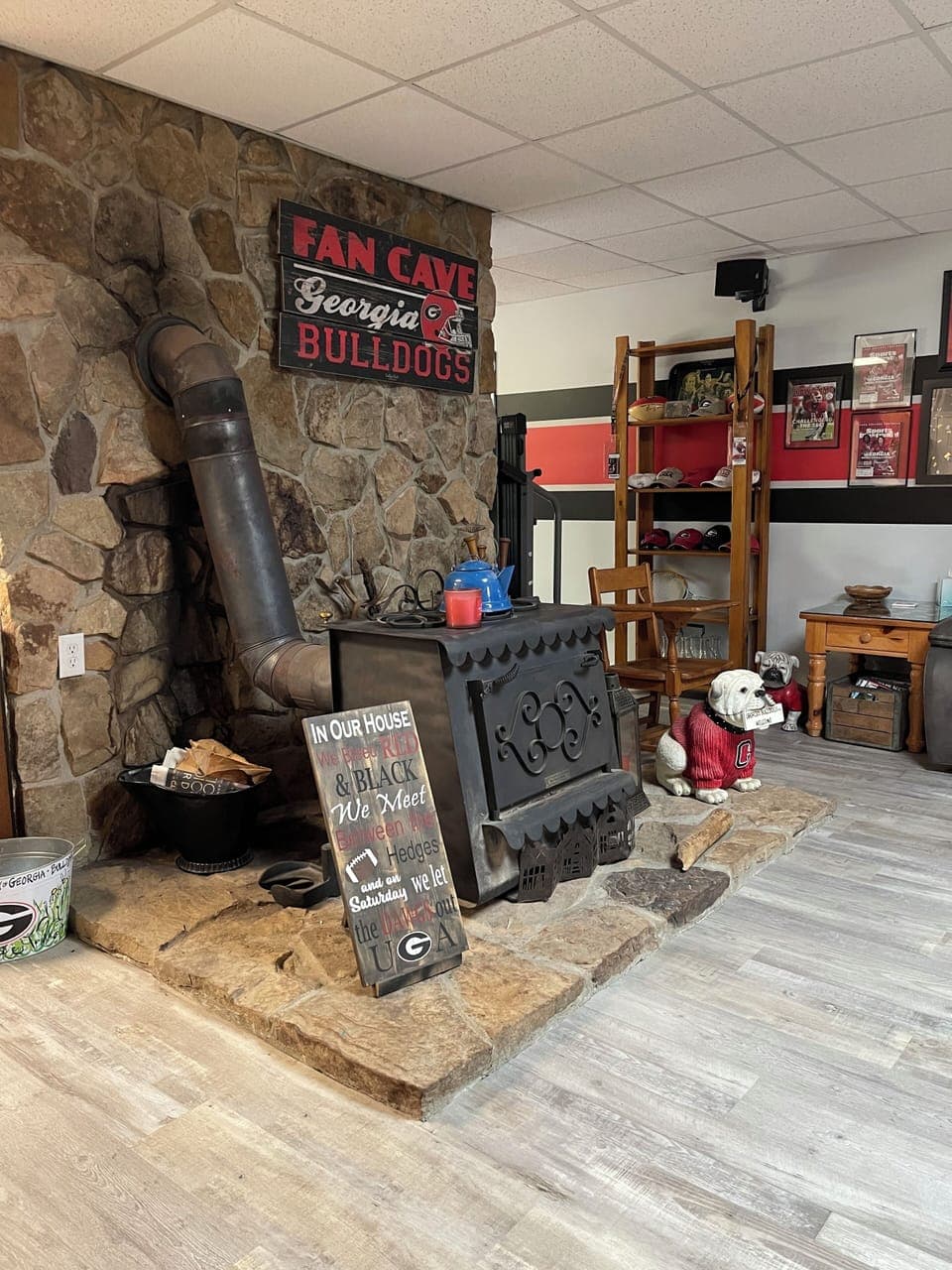 Wood stove.