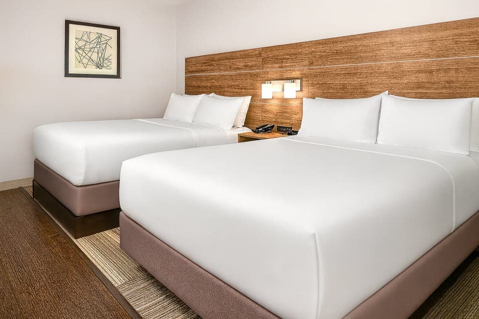 Standard Room, 2 Queen Beds | In-room safe, desk, laptop workspace, iron/ironing board