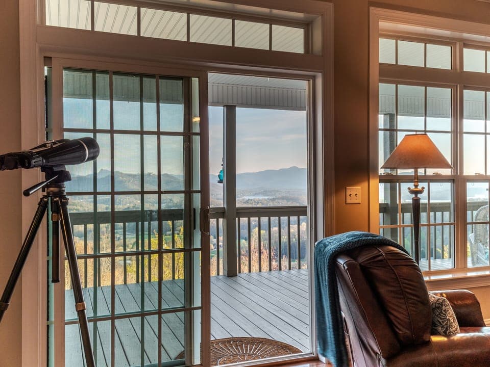French sliding doors from living to back porch to enjoy the wonderful views