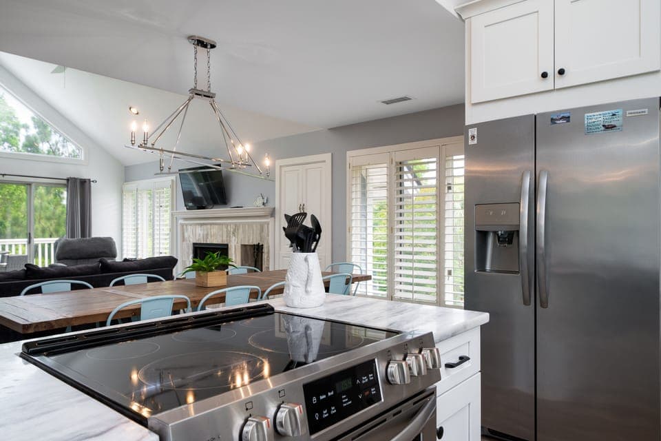 Open to dining and living areas