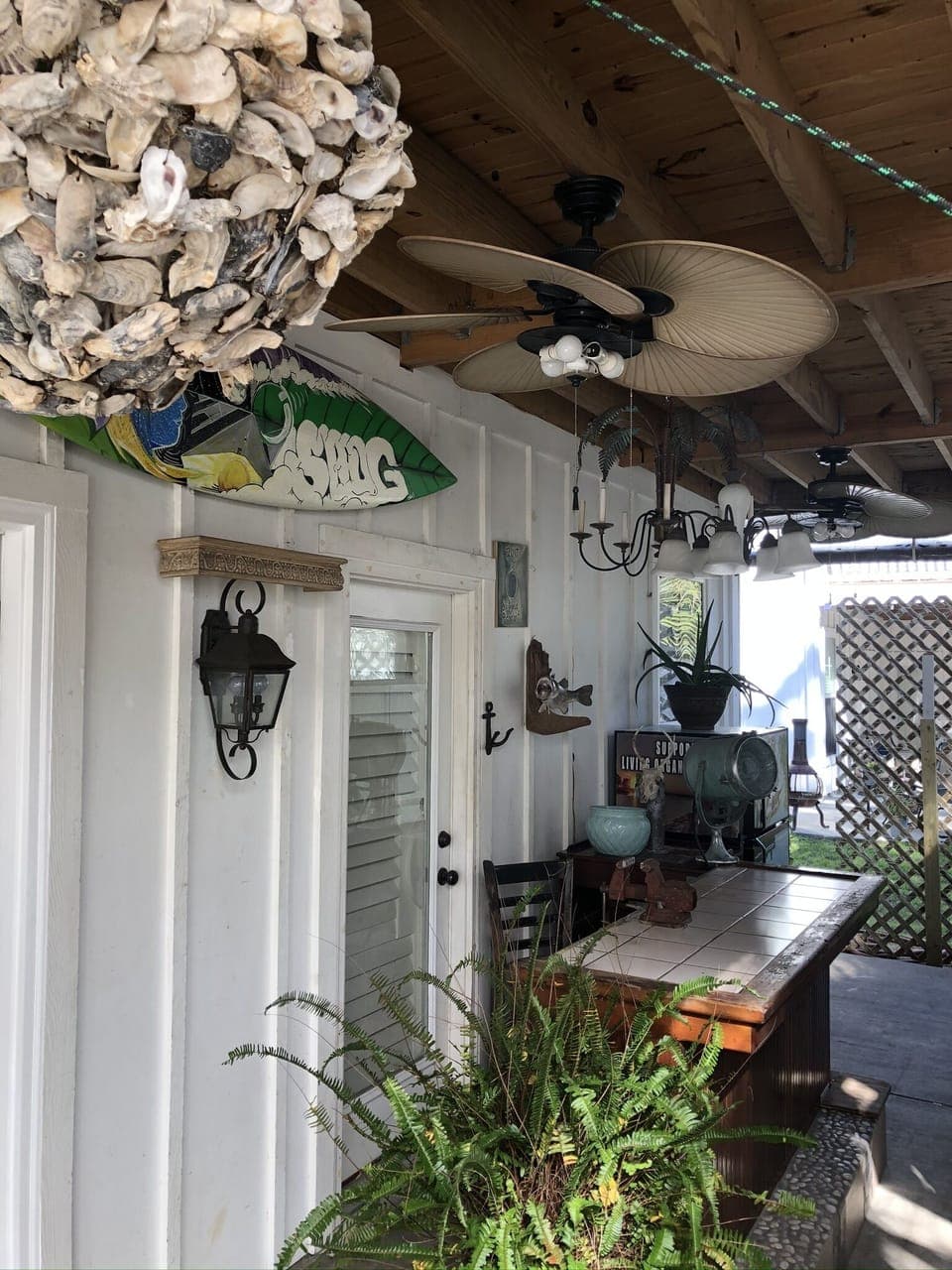 Outdoor bar for enjoyment of your favorite beverage and meal.
