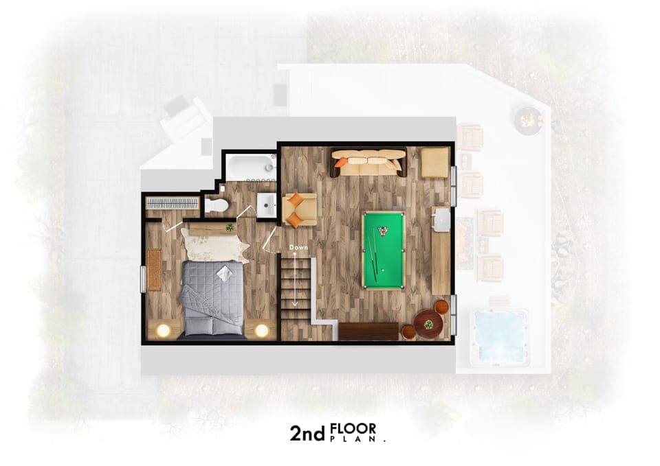 2nd Floor Floorplan of the Cabin