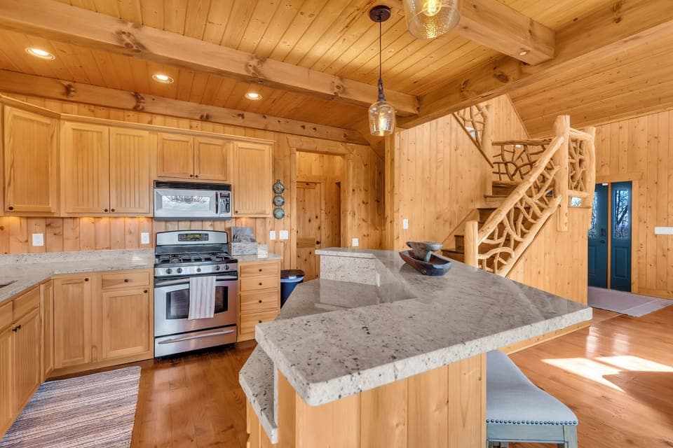 Ample kitchen space with all of the kitchen essentials.