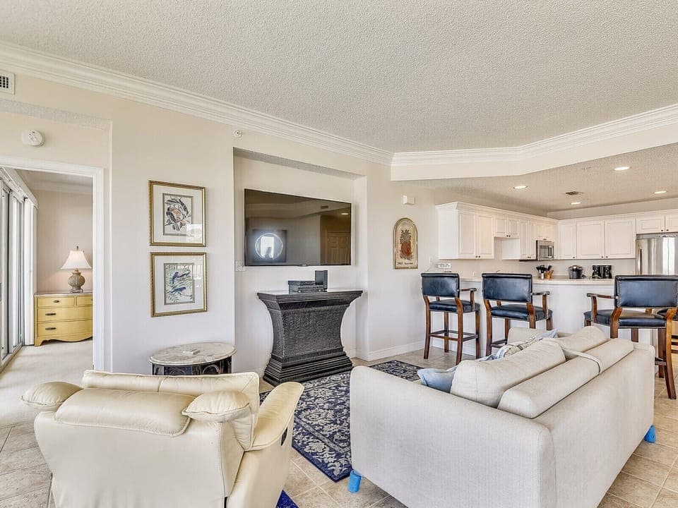 Living Room, Kitchen and Dining Area at 3405 SeaCrest