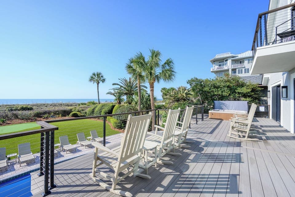 3 Dune Lane | Back Deck w/ seating and hot tub - 3 Dune Lane | Back Deck w/ seating and hot tub