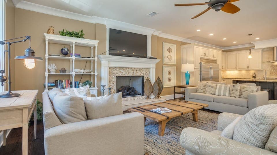 Living space with smart TV