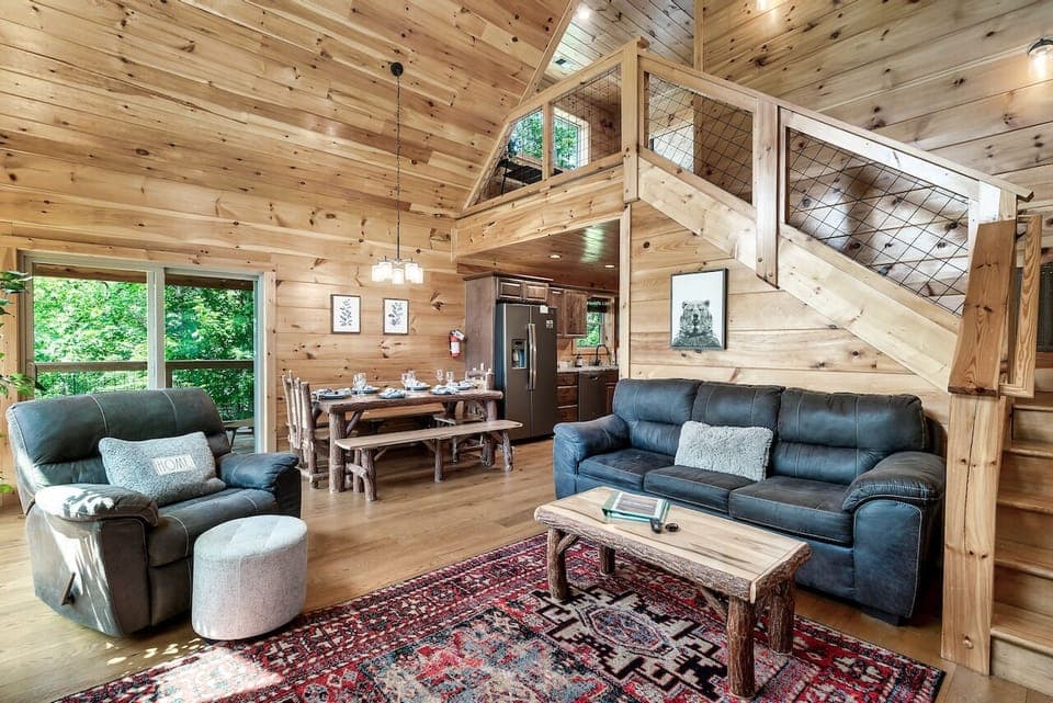 Living room with Cathedral ceiling & breathtaking Mountains views!