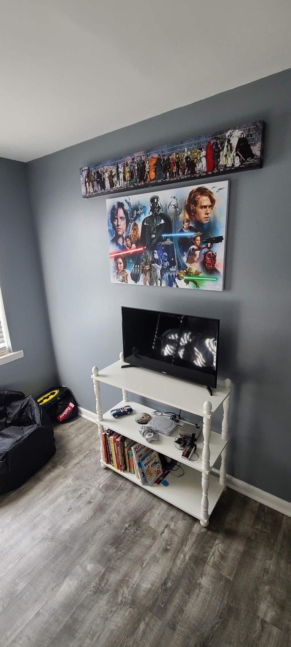 TV in kids room is age restricted to children’s programming. 