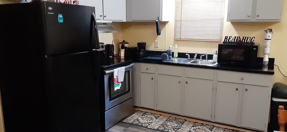 STANDARD REFRIGERATOR WITH STAINLESS GLASS TOP STOVE 