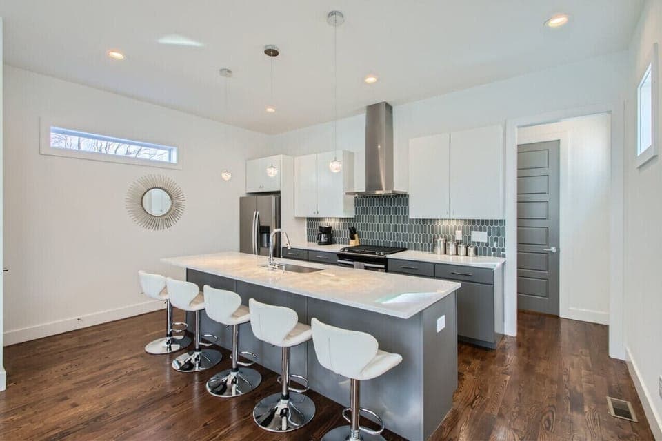 Eat in kitchen with five counter stools