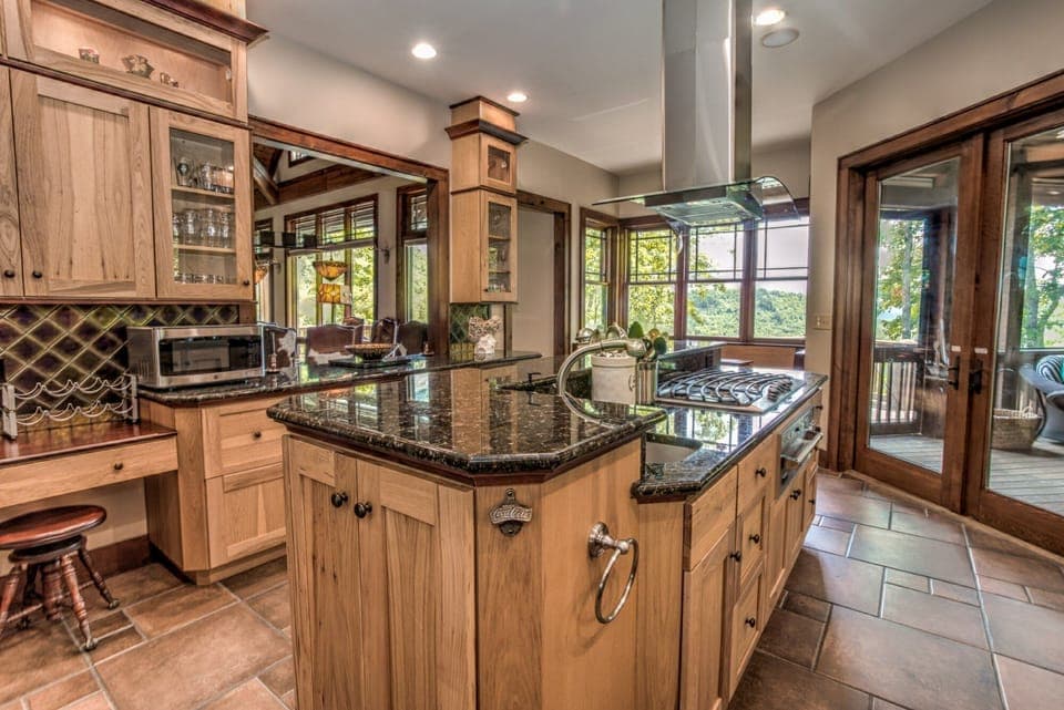 Solid countertop and stainless fixtures