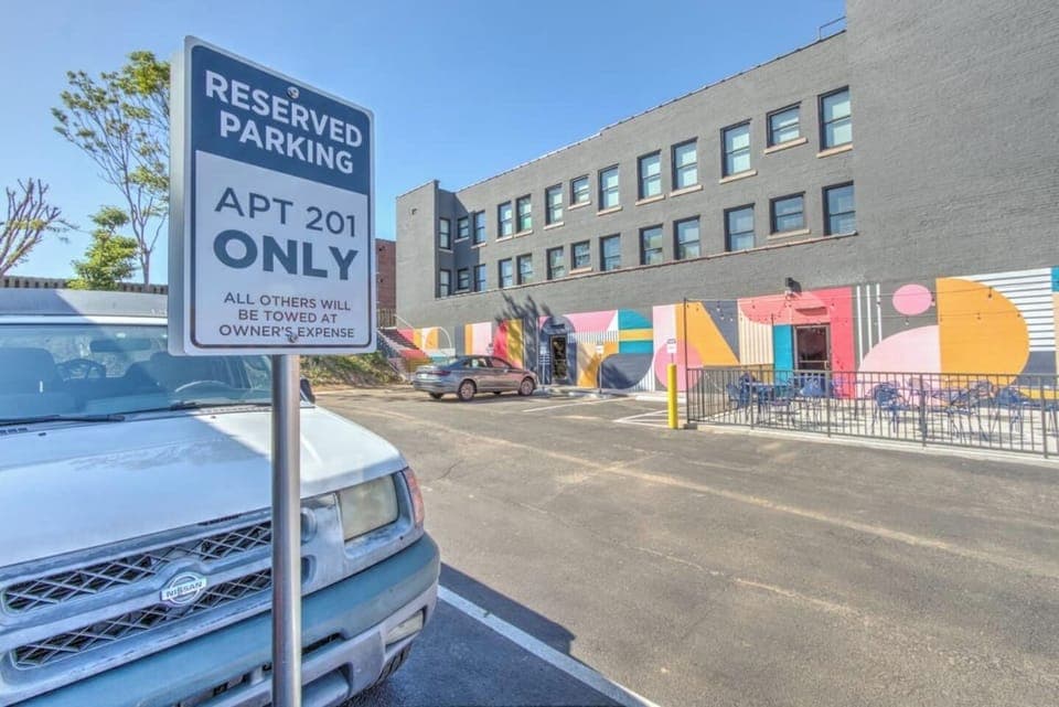 Your designated parking spot. Each unit will have 1 available for the duration of stay.