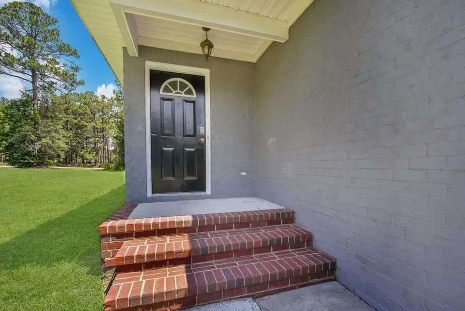 A view of the front door outside!