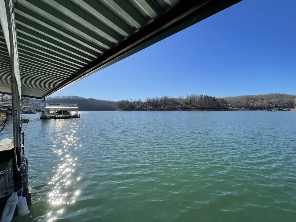 View from inside Boat House on Main Channel. Deep, gorgeous water to swim & play