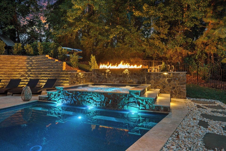 Welcome to Latitude Adjustment. Enjoy the beautiful pool with hot tub.
