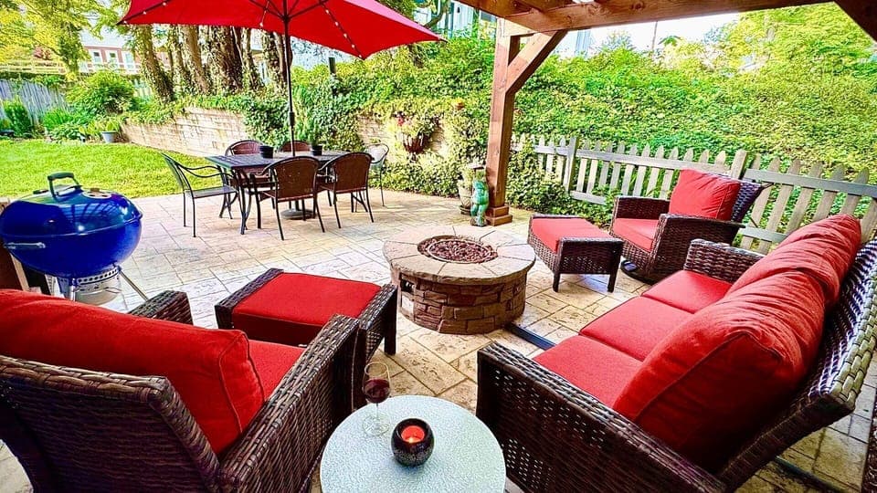 Enjoy the outdoors on your backyard patio under the pergola