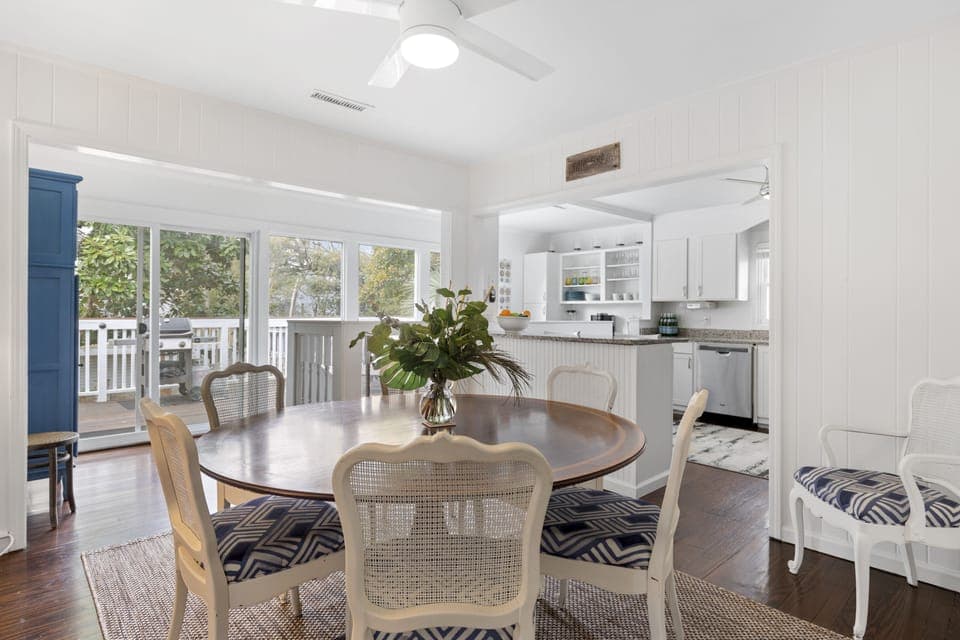 Bright Dining Area with open dining area and dining table seating — steps from the beach