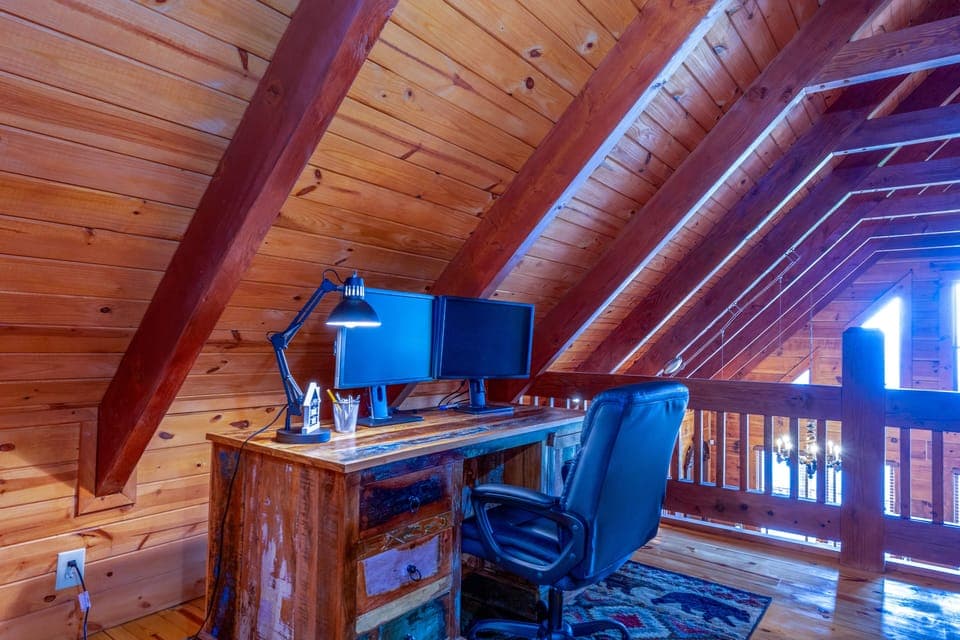 workspace with 2 monitors