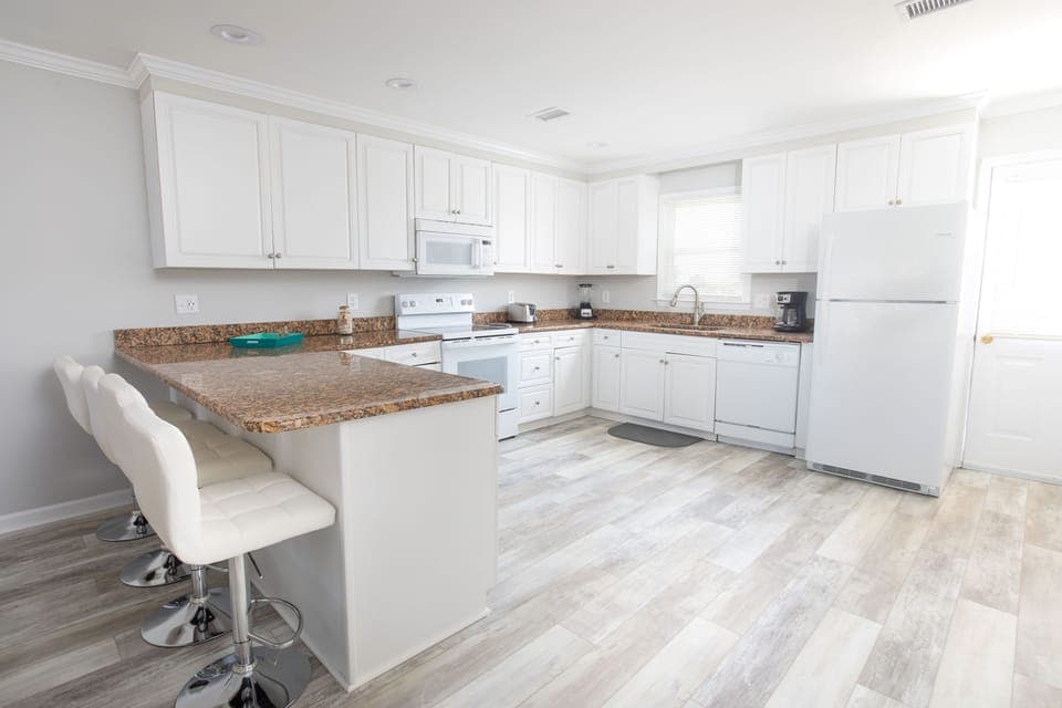 Upstairs kitchen with all new appliances