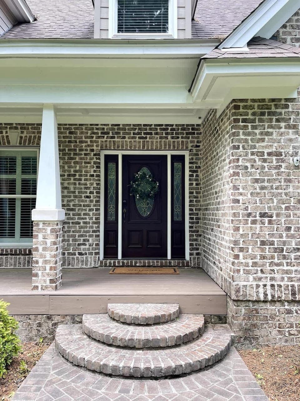 This is the front door, but you will likely enter the home through the garage.