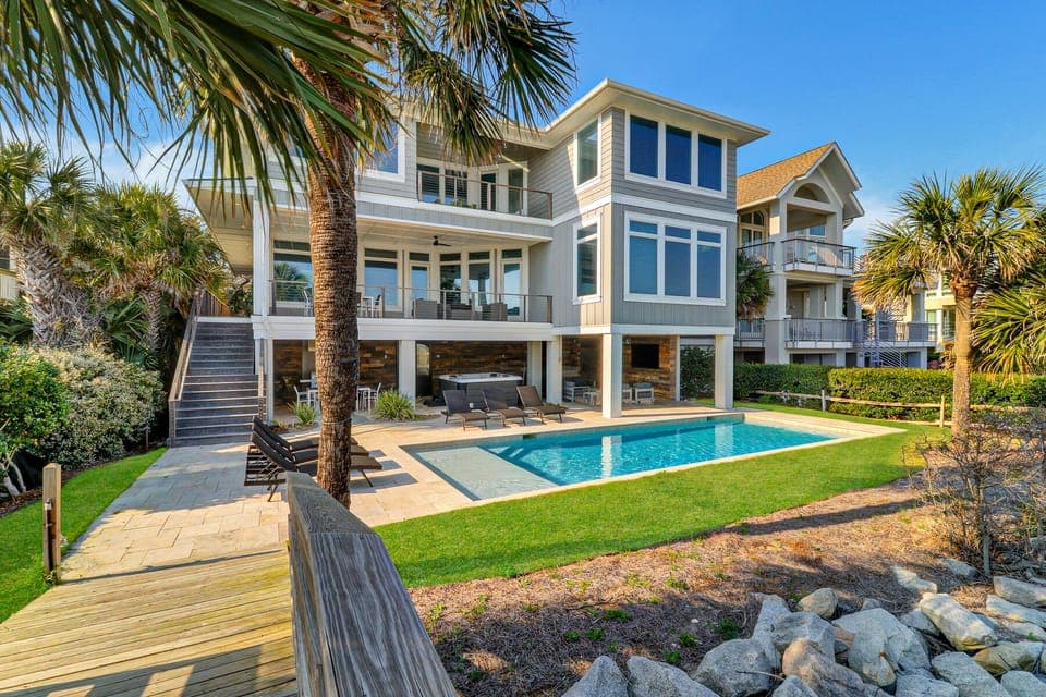 103 Dune Lane | Backyard w/ pool, Hot Tub, and private beach acc - 103 Dune Lane | Backyard w/ pool, Hot Tub, and private beach access